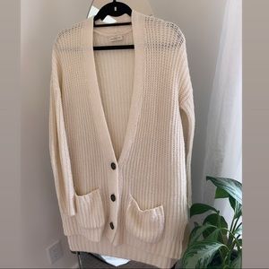 White cardigan from Abercrombie & Fitch